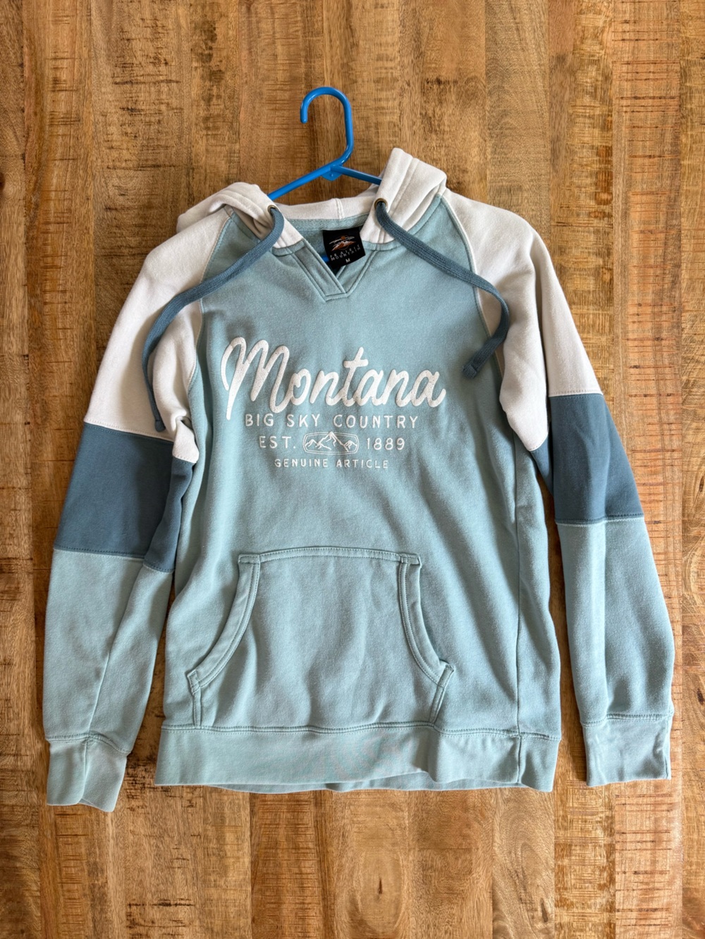 Prairie Mountain Montana Big Sky Country Color-block Hoodie Sweatshirt M